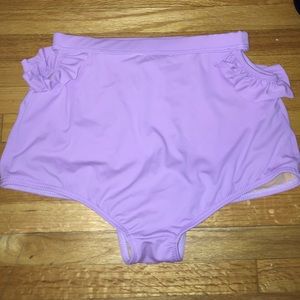 Retro high waisted light purple swim bottoms