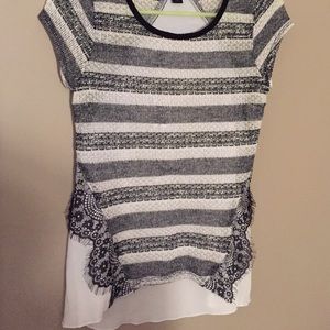 White and black dressy shirt