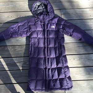 North face dark plum parka small