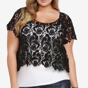 Torrid Black Crochet Crop