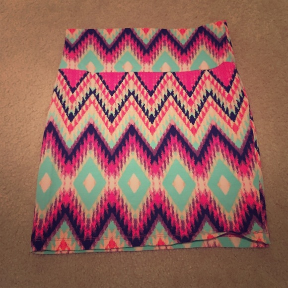Chevron cotton pencil skirt