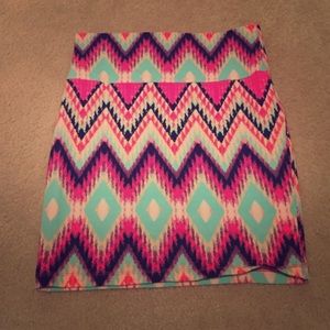 Chevron cotton pencil skirt