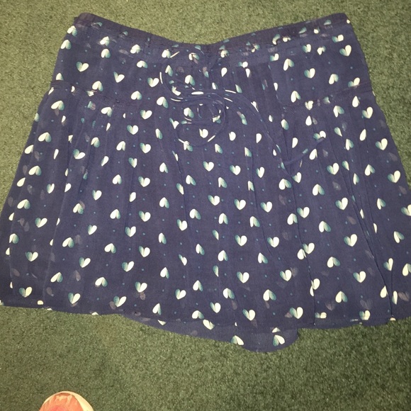 Blue skirt with heart print