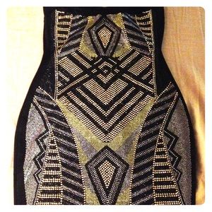 Black Aztec  stud dress