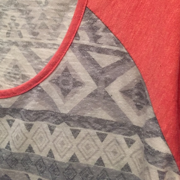 Pacsun Tribal Print Baseball Tee - Picture 3 of 4