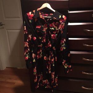 Black dress with flower pattern dress