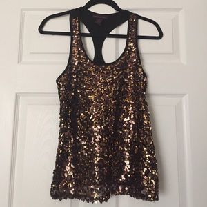 Shiny Gold Top with Sequins