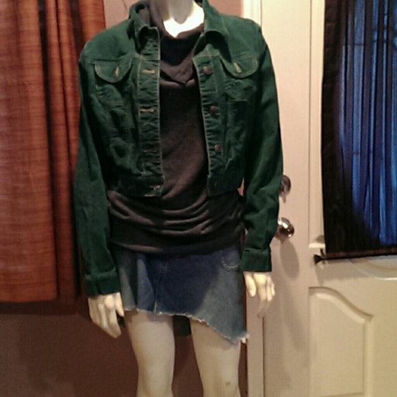 Green corduroy jacket.