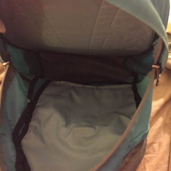 North Face blue backpack