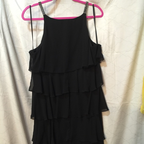 Ruffle style black dress