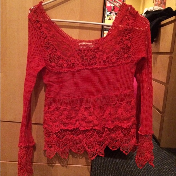 Red see through shirt