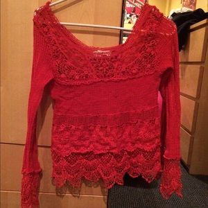 Red see through shirt