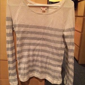 White and gray stripped sweater