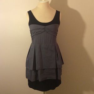 Boutique Gray & black layered sleeveless top/tunic