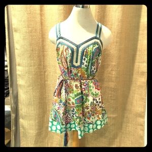 Colorful tank/tunic too with braid tie