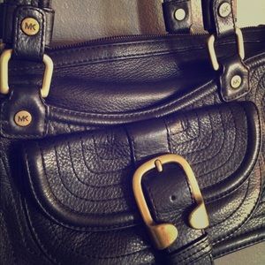 Michael Kors black leather handbag