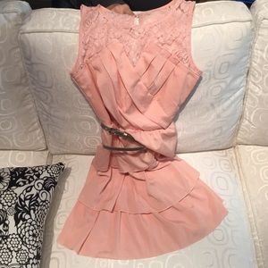 Super cute peach laced top dress
