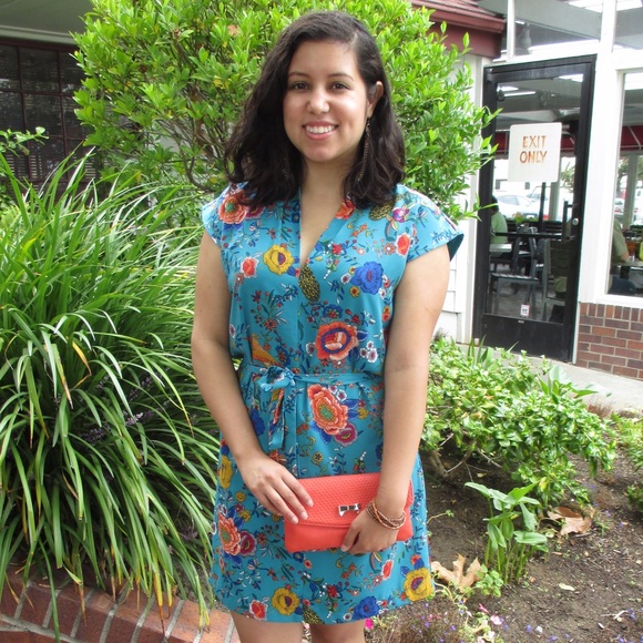 Oriental Print Kimono-cut Dress