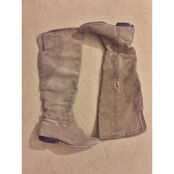 Kelsi Dagger gray over the knee boots