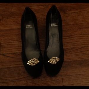 Black suede Stuart Weitzman shoes