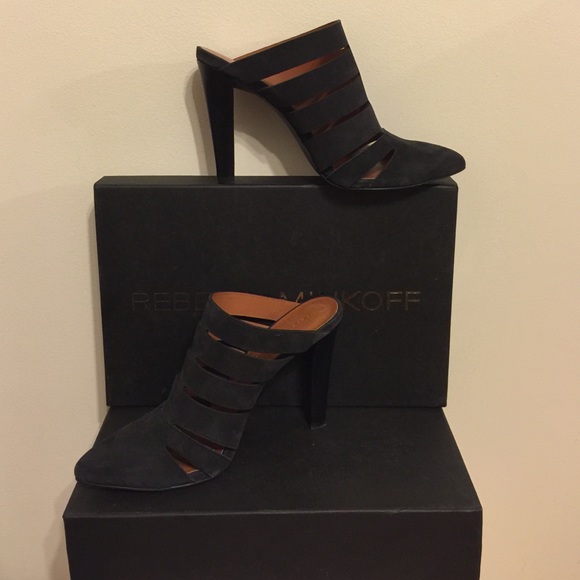 Rebecca Minkoff black mules