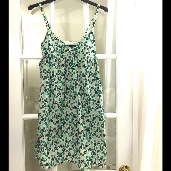 Zara Basic Green Dotted Babydoll Dress - Picture 2 of 4