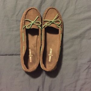 Grey and Teal Minnetonka Moccasins!