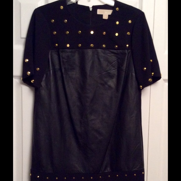Michael Kors Dresses & Skirts - Michael Kors Black Leather Studded Dress