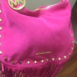 Pink fringe Michael Kors purse