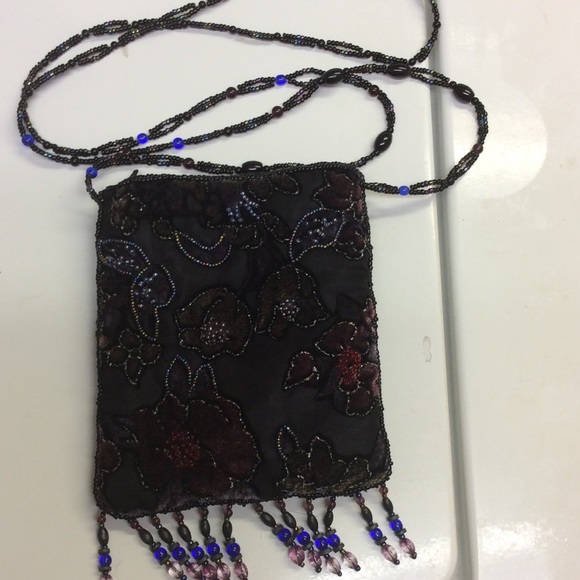 Black floral purse