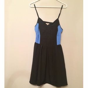 LBD with blue panel bodice