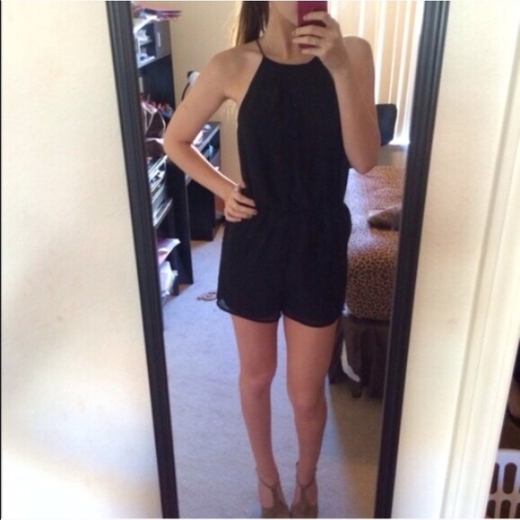 Black Chiffon Romper/ Playsuit • Sizes S, M - Picture 2 of 4