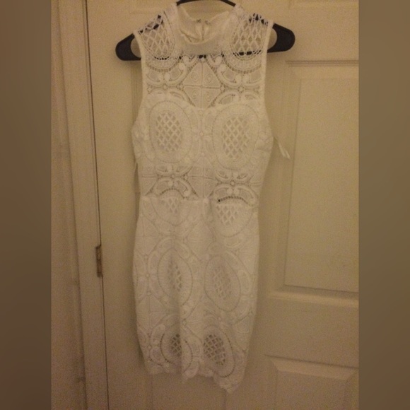 White Windsor lace dress
