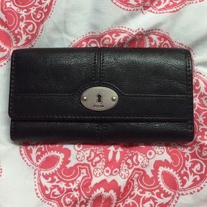 Wide Black Fossil Wallet