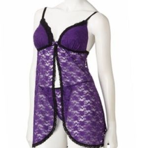 Purple lace lingerie top