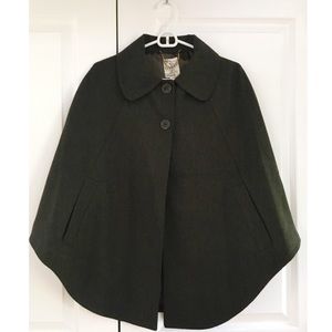 Hunter green tweed cape