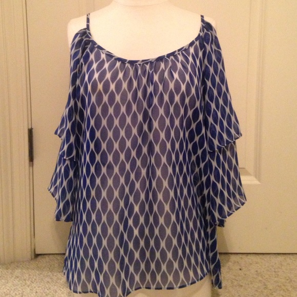 Blue and white blouse