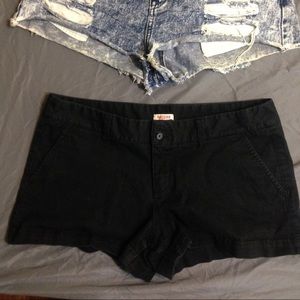 Black hip hugger shorts
