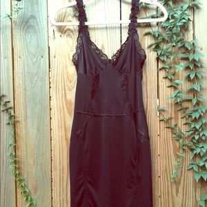 Sexy black slip dress