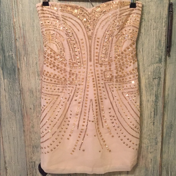 H&M sequin cocktail dress gold - Picture 1 of 4