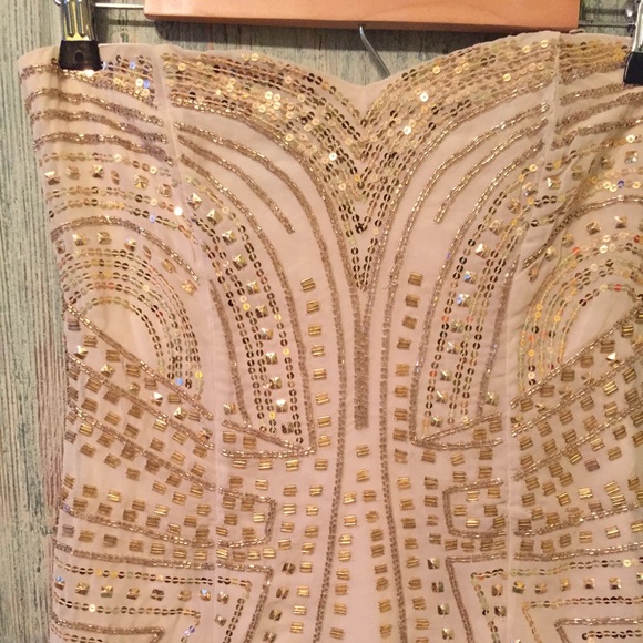 H&M sequin cocktail dress gold - Picture 2 of 4