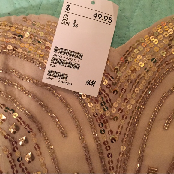 H&M sequin cocktail dress gold - Picture 3 of 4