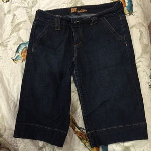 Dark wash Bermuda Jean shorts by Kut