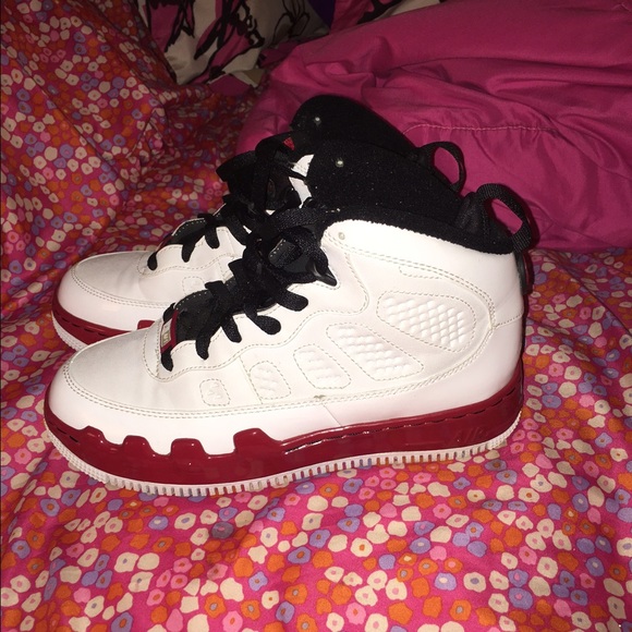 Red and white Jordan's