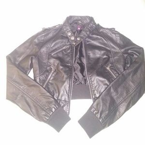 Half leather jacket