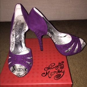 Naughty Monkey Purple Suede Pumps W/studs!! 😵😘