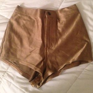 American apparel gold disco shorts
