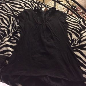 Black shirt with lace back