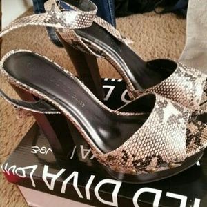 Snake skin strap heels