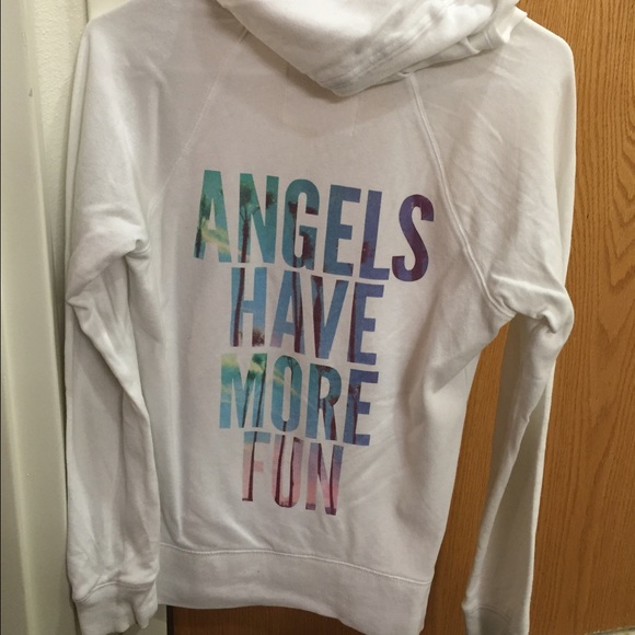 White Victoria Secret hoodie. Size Small